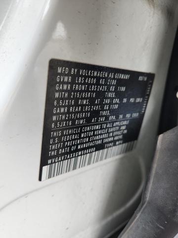 2016 VOLKSWAGEN TIGUAN S WVGAV7AXXGW596800