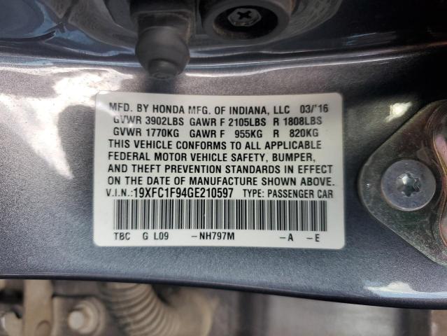 2016 HONDA CIVIC TOUR - 19XFC1F94GE210597