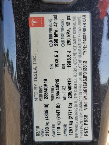 2018 TESLA MODEL 3 5YJ3E1EA6JF013313