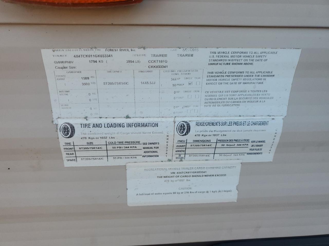 Lot #3257285763 2016 WILDWOOD WOLF PUP