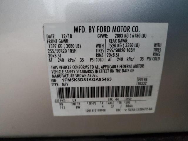 2019 FORD EXPLORER X - 1FM5K8D81KGA95463