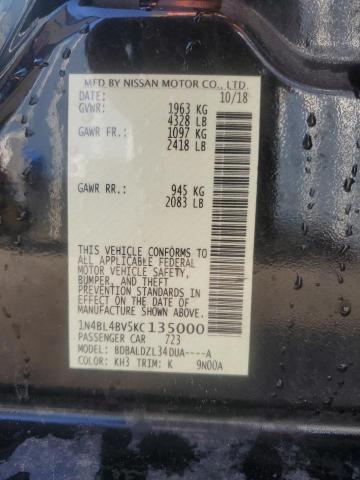 2019 NISSAN ALTIMA S 1N4BL4BV5KC135000