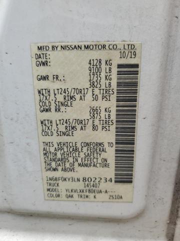 2020 NISSAN NV 2500 S 1N6BF0KY3LN802234