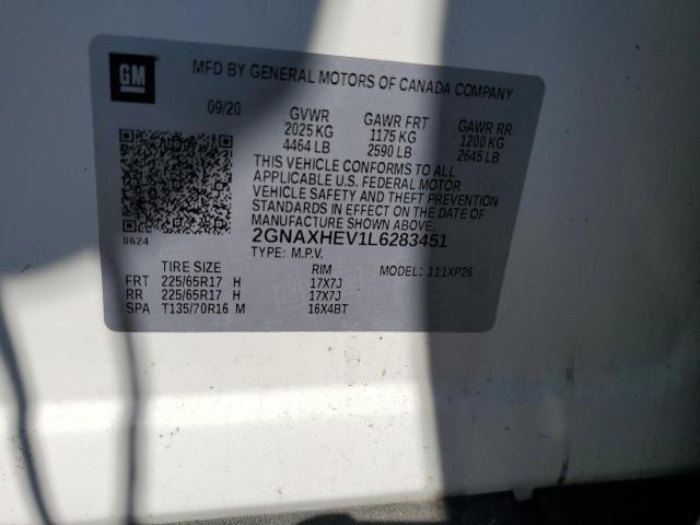 2020 CHEVROLET EQUINOX LS 2GNAXHEV1L6283451
