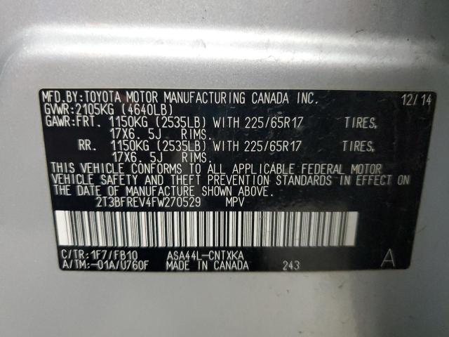 2015 TOYOTA RAV4 LE - 2T3BFREV4FW270529