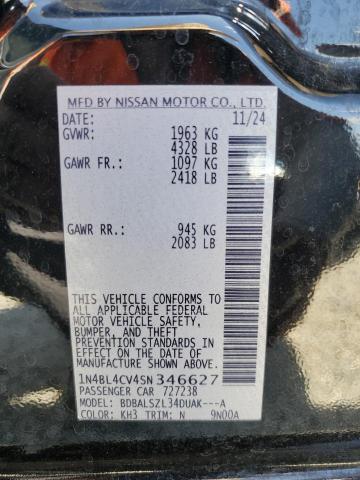 2025 NISSAN ALTIMA SR - 1N4BL4CV4SN346627