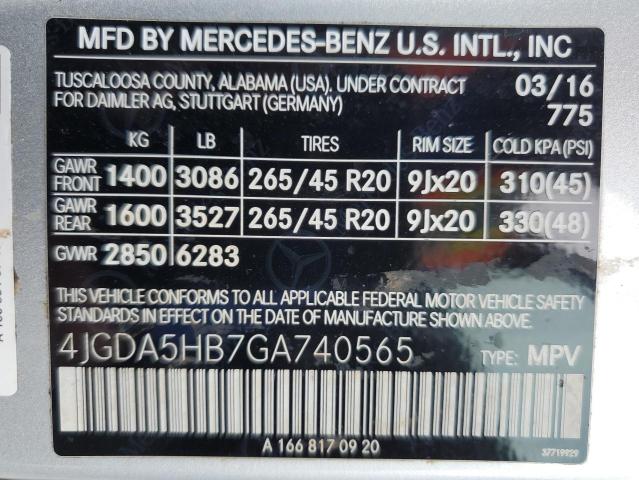 2016 MERCEDES-BENZ GLE 350 4M 4JGDA5HB7GA740565