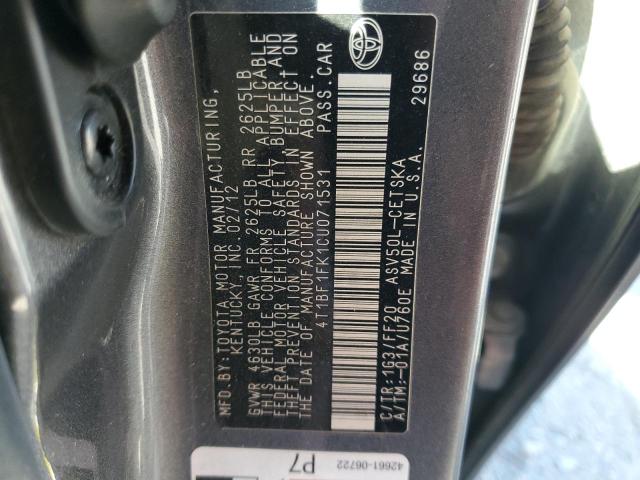 2012 TOYOTA CAMRY - 4T1BF1FK1CU071531