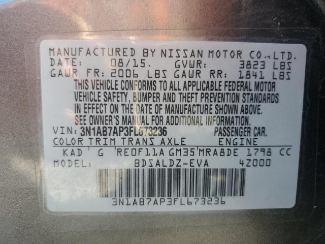 2015 NISSAN SENTRA S 3N1AB7AP3FL673236