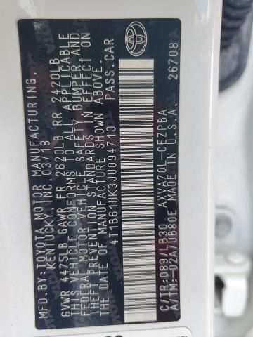 2018 TOYOTA CAMRY XSE 4T1B61HK3JU094710