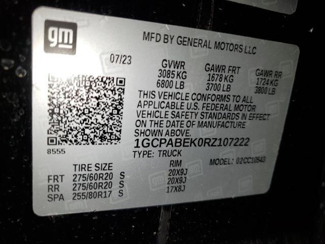 2024 CHEVROLET SILVERADO C1500 CUSTOM 1GCPABEK0RZ107222