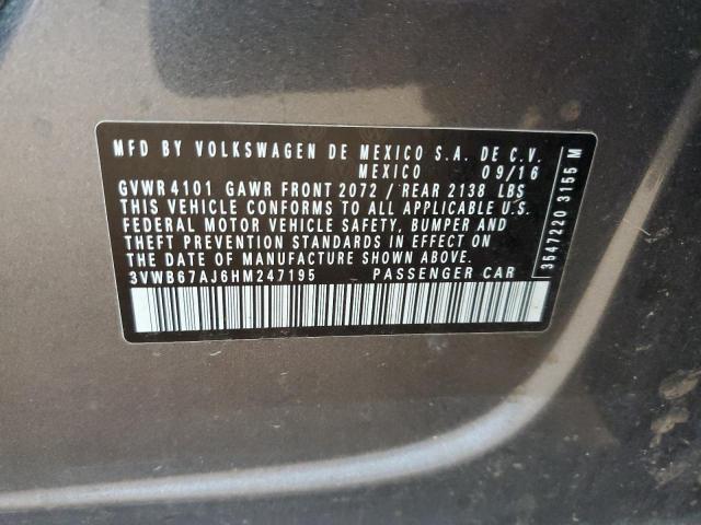 2017 VOLKSWAGEN JETTA SE - 3VWB67AJ6HM247195