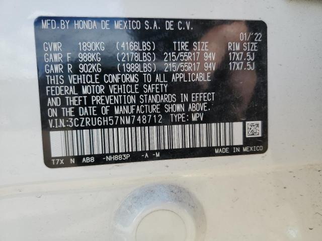 2022 HONDA HR-V EX 3CZRU6H57NM748712