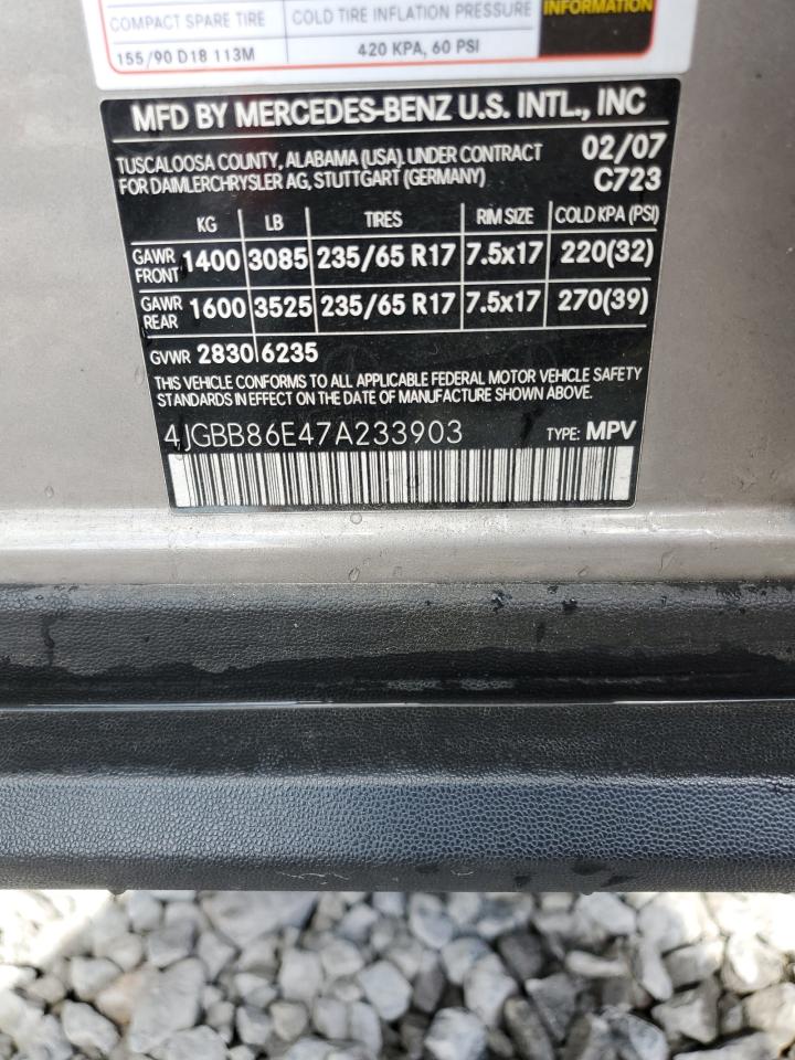 Lot #3298106140 2007 MERCEDES-BENZ ML 350