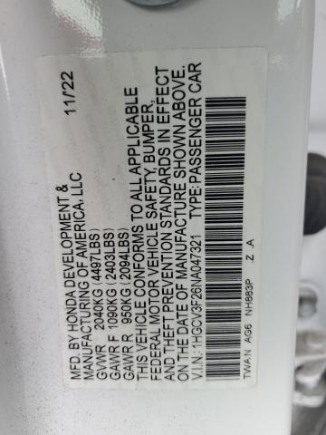 2022 HONDA ACCORD HYB - 1HGCV3F26NA047321