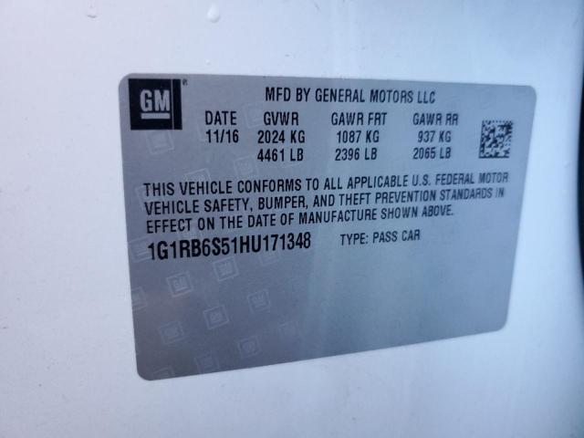 2017 CHEVROLET VOLT PREMI 1G1RB6S51HU171348