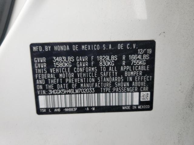 2020 HONDA FIT LX #3310375959