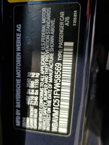 2015 BMW X1 SDRIVE2 WBAVM1C51FVW58569
