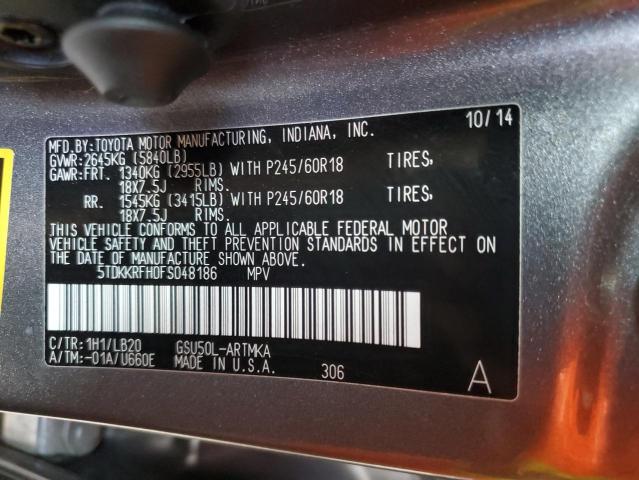 2015 TOYOTA HIGHLANDER - 5TDKKRFH0FS048186