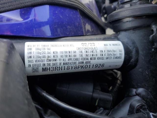 2023 YAMAHA YZFR3 A MH3RH18Y8PK011926