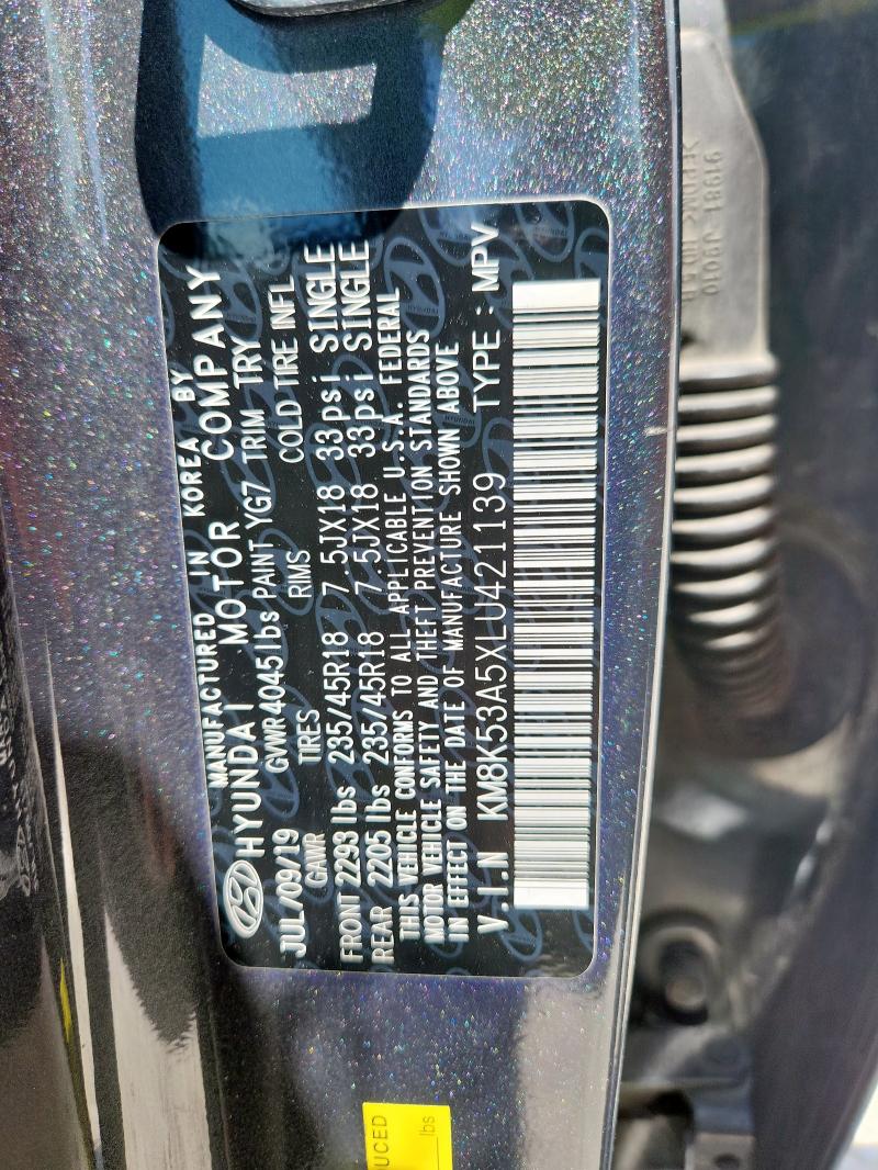 2020 HYUNDAI KONA KM8K53A5XLU421139