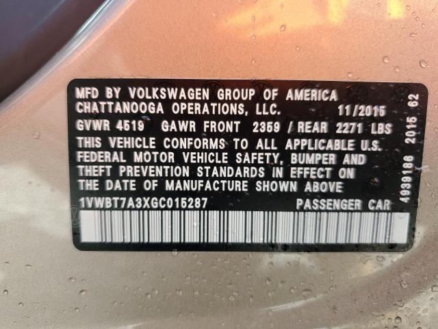 2016 VOLKSWAGEN PASSAT SE - 1VWBT7A3XGC015287