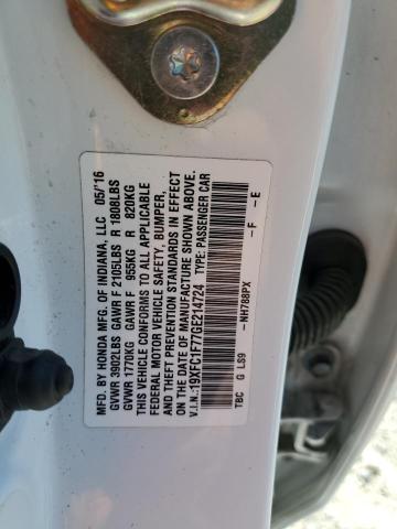 2016 HONDA CIVIC EXL 19XFC1F77GE214724