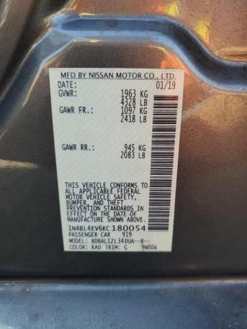 2019 NISSAN ALTIMA SL 1N4BL4EV6KC180054