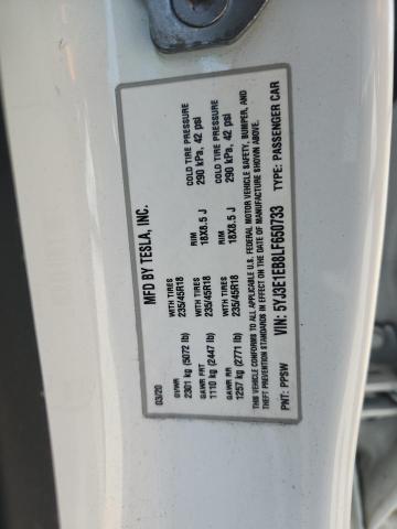 2020 TESLA 3 5YJ3E1EB8LF650733