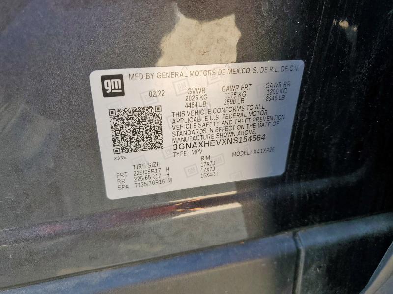 2022 CHEVROLET EQUINOX LS 3GNAXHEVXNS154564