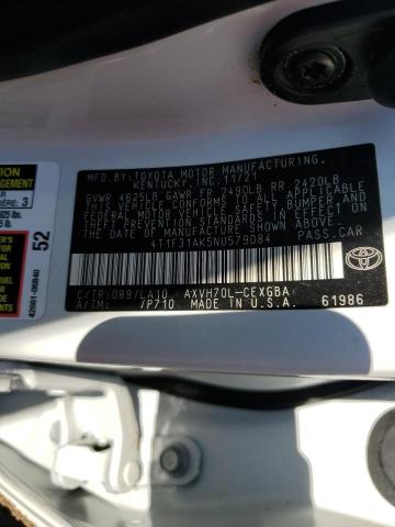2022 TOYOTA CAMRY XLE 4T1F31AK5NU579084