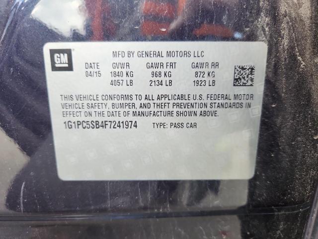 2015 CHEVROLET CRUZE LT 1G1PC5SB4F7241974