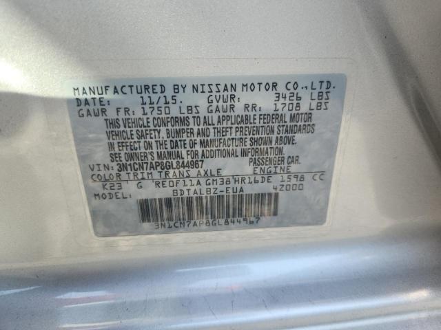 2016 NISSAN VERSA S - 3N1CN7AP8GL844967