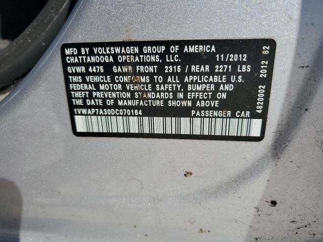 2013 VOLKSWAGEN PASSAT S #3304602480