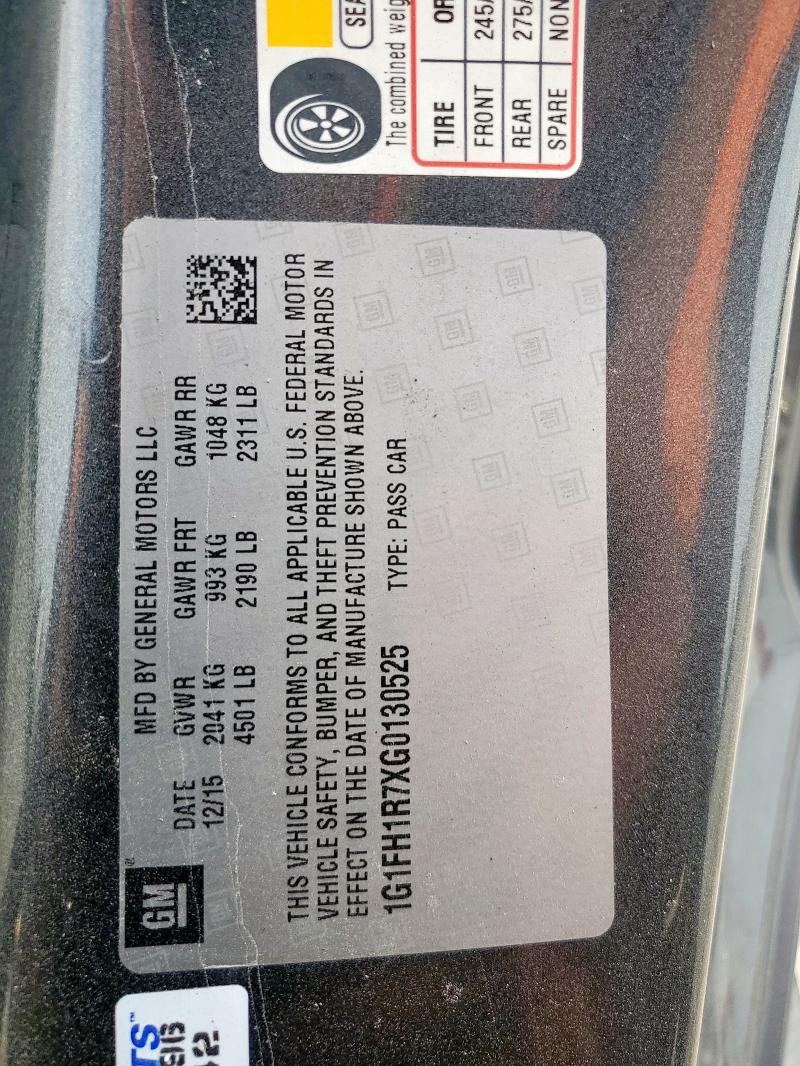 2016 CHEVROLET CAMARO SS - 1G1FH1R7XG0130525