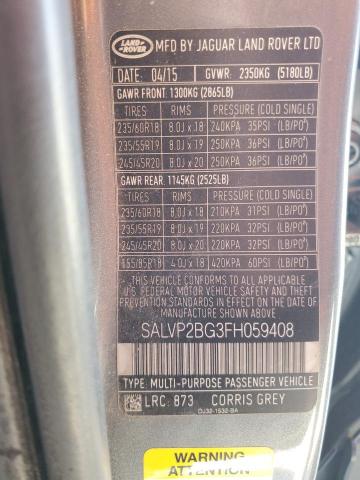 2015 LAND ROVER RANGE ROVER EVOQUE PURE PLUS - SALVP2BG3FH059408