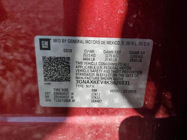 2019 CHEVROLET EQUINOX LT - 3GNAXKEV4KS626931