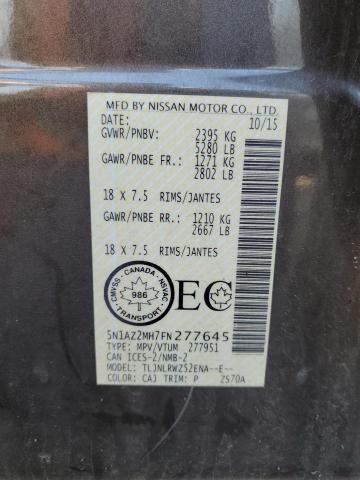 2015 NISSAN MURANO S 5N1AZ2MH7FN277645