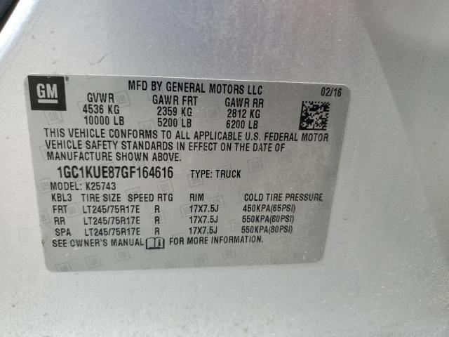 2016 CHEVROLET SILVERADO 1GC1KUE87GF164616