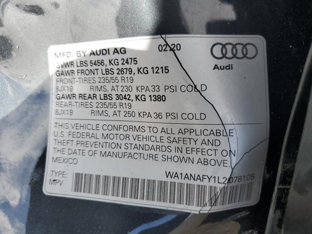 2020 AUDI Q5 PREMIUM WA1ANAFY1L2078105