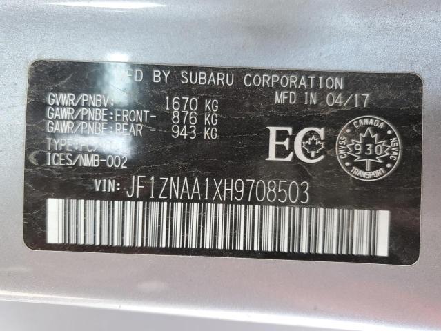 2017 TOYOTA 86 BASE JF1ZNAA1XH9708503