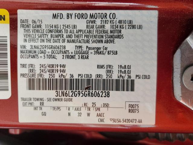 2016 LINCOLN MKZ 3LN6L2G95GR606238