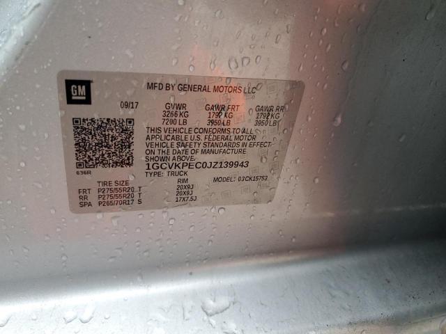 2018 CHEVROLET SILVERADO K1500 CUSTOM 1GCVKPEC0JZ139943