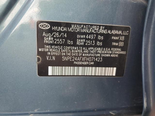 2015 HYUNDAI SONATA SE 5NPE24AFXFH071423