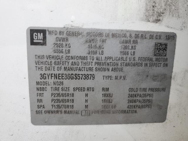 2016 CADILLAC SRX LUXURY 3GYFNEE36GS573879