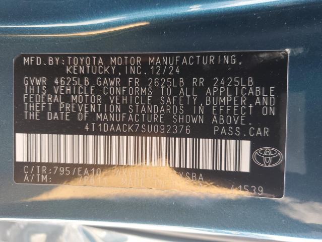 2025 TOYOTA CAMRY XSE 4T1DAACK7SU092376