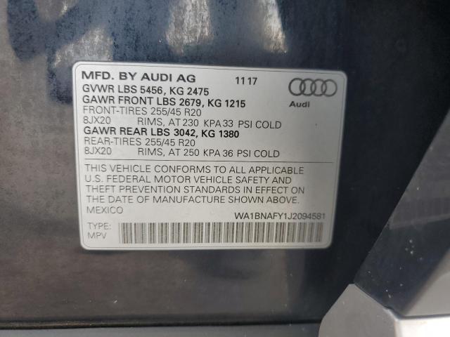 2018 AUDI Q5 PREMIUM PLUS WA1BNAFY1J2094581