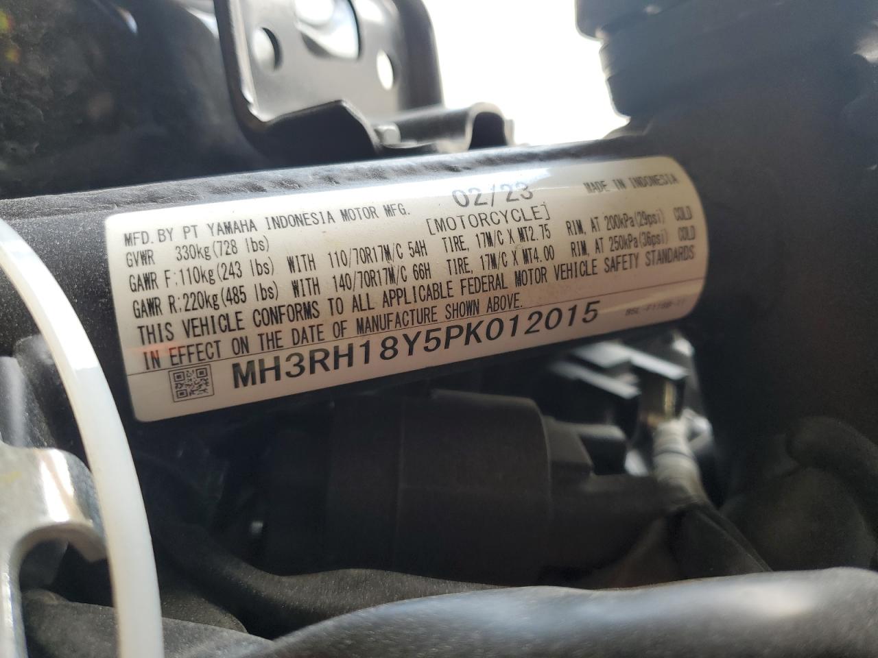 Lot #3256342340 2023 YAMAHA YZFR3 A