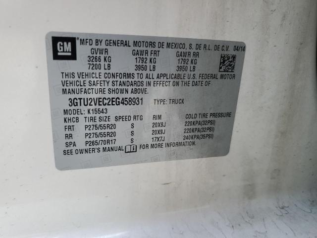 2014 GMC SIERRA K1500 SLT - 3GTU2VEC2EG458931