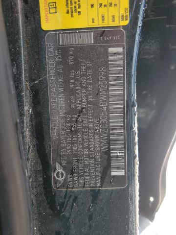 2011 MINI COOPER S C - WMWZC3C54BWM25998